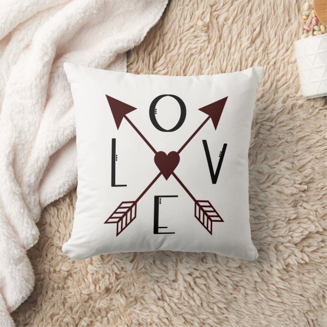 Personalise Love Arrows Wedding Engagement Couples Cushion (Blanket)