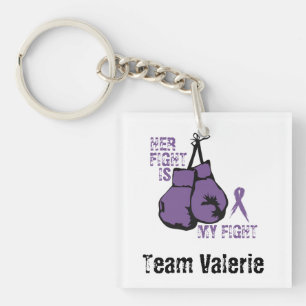 Personalise Lupus Support Her Fight is Mine Boxing Key Ring