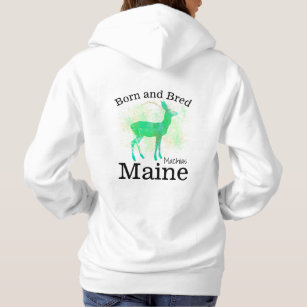 Personalise Made in your town, State Deer Hoodie