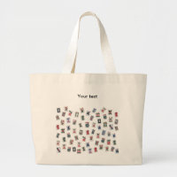 Personalise Mahjong tiles (symbols) large tote bag
