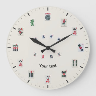 Personalise MahJongg tiles design Large Clock