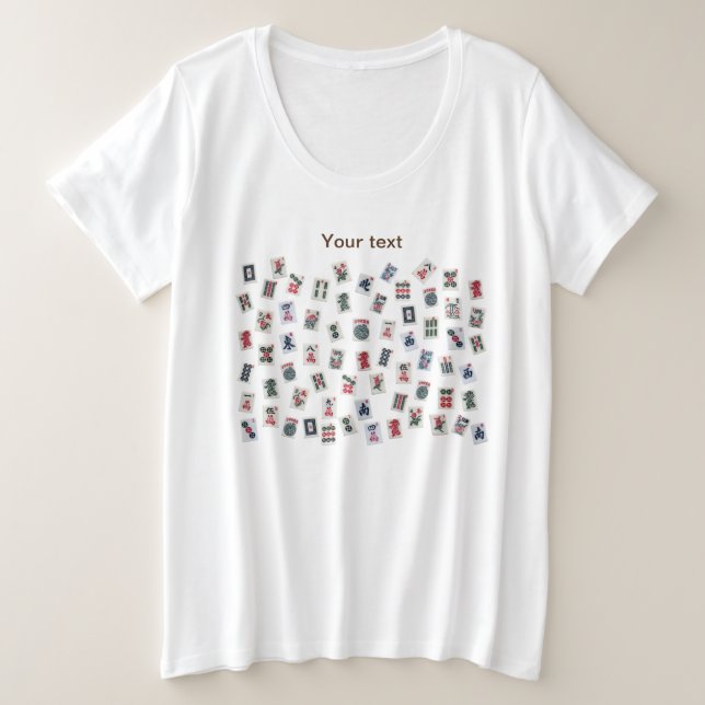 Personalise MahJongg tiles design Plus Size T-Shirt (Design Front)