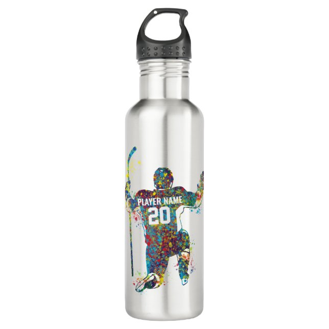 Personalise Man hockey player 710 Ml Water Bottle (Front)