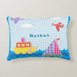 Personalise Marine Craft Ocean Aircraft Blue Sky Decorative Cushion