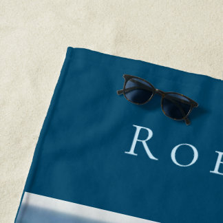 Personalise Marine Theme Hello Summer Adventure Beach Towel
