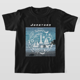 Personalise Marine Theme Hello Summer Adventure T-Shirt
