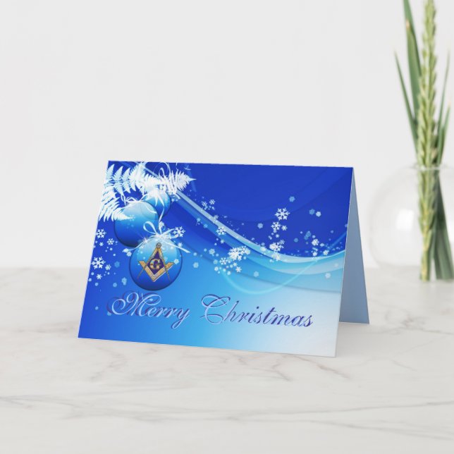 Personalise Masonic Christmas Greetings Holiday Card (Front)