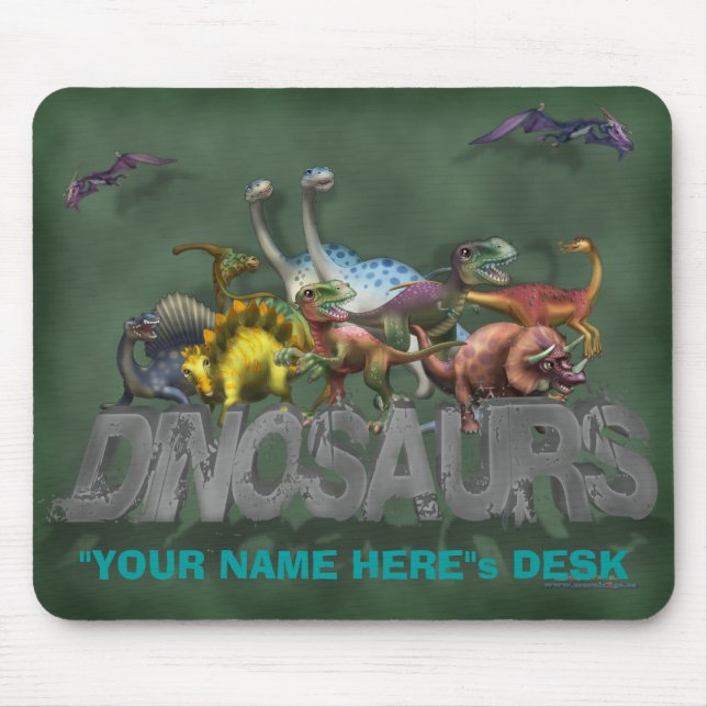 "Personalise Me!" Dinosaurs Mouse Pad (Front)