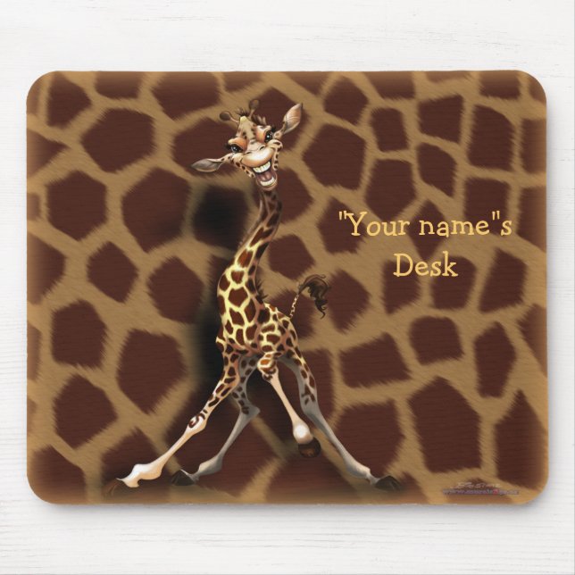 "Personalise me!" Giraffe Mouse Pad (Front)