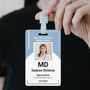 Personalise Medical Photo ID Dusty Blue Badge ID Badge
