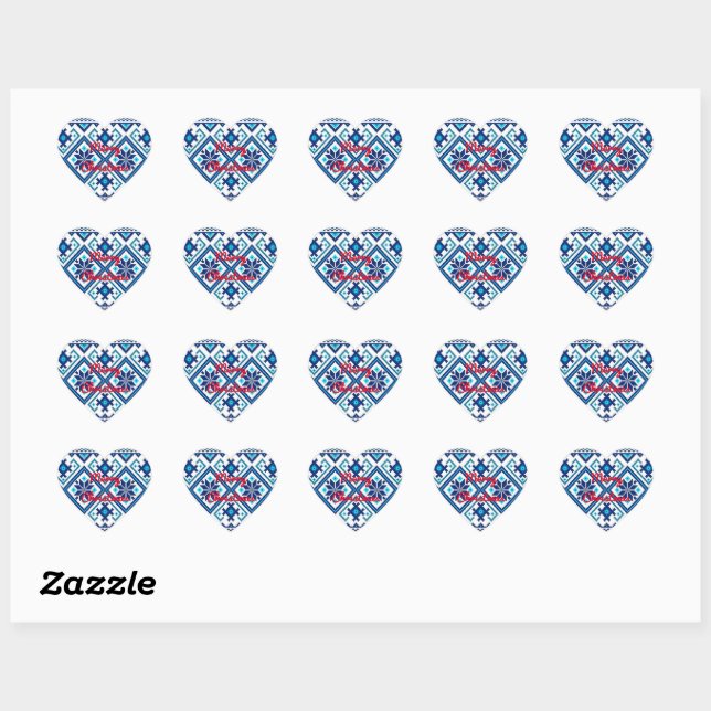 Personalise MERRY CHRISTMAS Blue KNIT Stickers (Sheet)