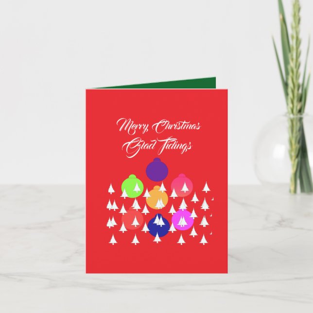 Personalise Merry Christmas Glad Tidings  Card (Front)