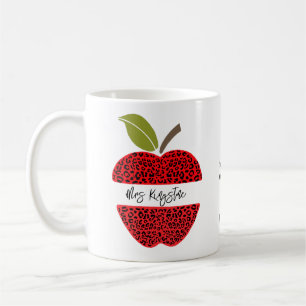 Personalise message for teacher animal prints coffee mug