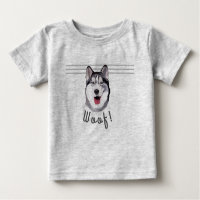 Personalise Message Siberian Husky Baby Bib T-Shir