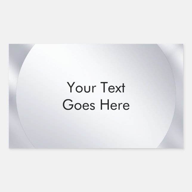 Personalise Metallic Silver Look Modern Template Rectangular Sticker (Front)