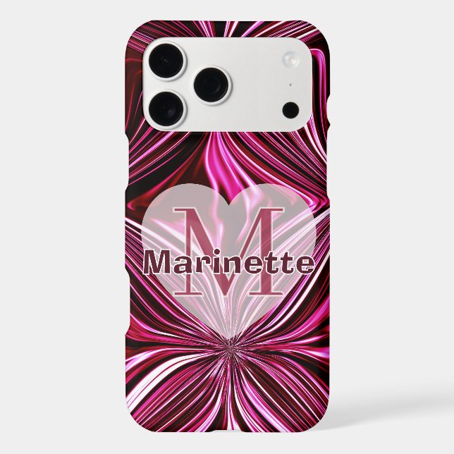 Personalise Midnight Pink Marble Geometric Pattern (Back)