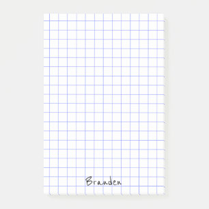 Personalise:  Minimalist Grid Paper Notes Monogram