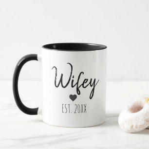 Personalise Minimalist Simple Wife Year Coffee Mug