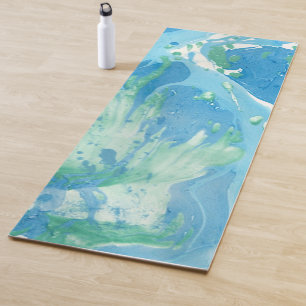 Personalise Modern Abstract Art Template Blue Yoga Mat