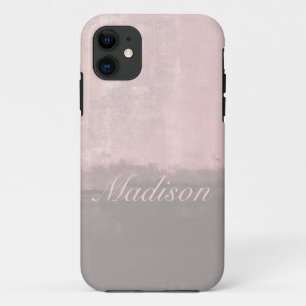 Personalise modern art style light pink grey Case-Mate iPhone case