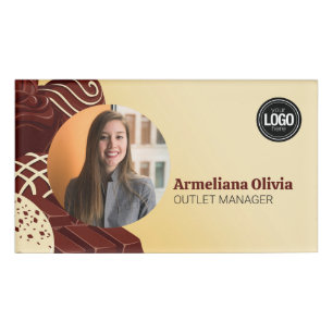 Personalise Modern Chocolate Business Badge