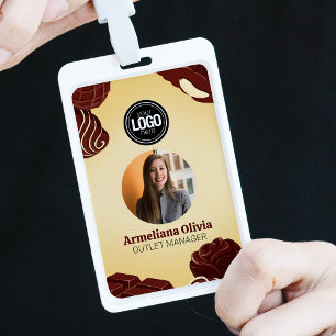 Personalise Modern Chocolate Business Badge ID Badge