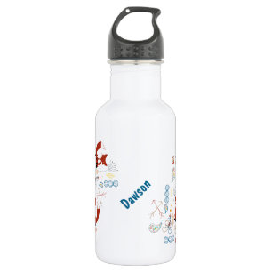 Personalise Modern Fox Woodland Pattern 532 Ml Water Bottle