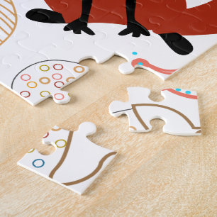 Personalise Modern Fox  Woodland Pattern Jigsaw Puzzle