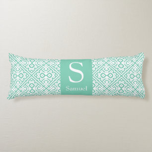 Personalise Modern Monogram Moroccan Lattice Body Cushion