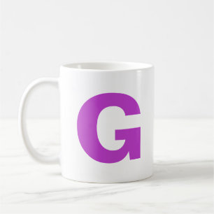 Personalise Modern Script Purple Initial Monogram  Coffee Mug