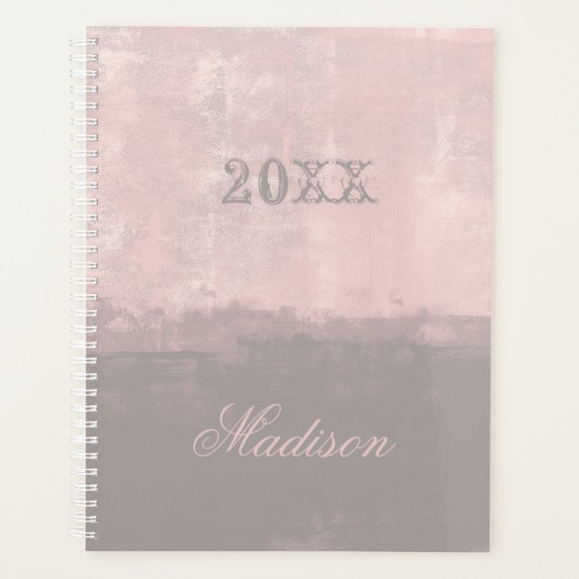 Personalise modern stylish light pink mallow Nr41s Planner (Front)