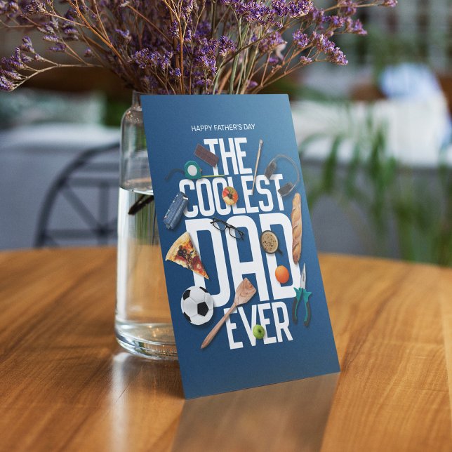 Personalise Modern The Coolest Dad Ever Card (Creator Uploaded)