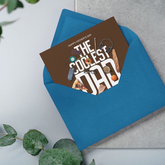 Personalise Modern The Coolest Dad Ever Card (Creator Uploaded)