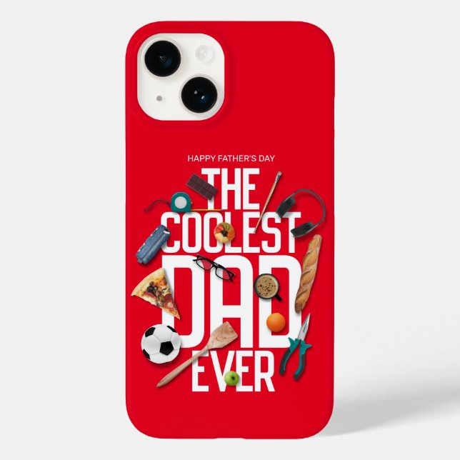 Personalise Modern The Coolest Dad Ever Case-Mate iPhone Case (Back)