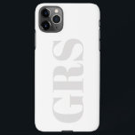 Personalise Monogram, Bold Grey Letters on White<br><div class="desc">Personalise with your monogram in bold grey letters on white background.</div>