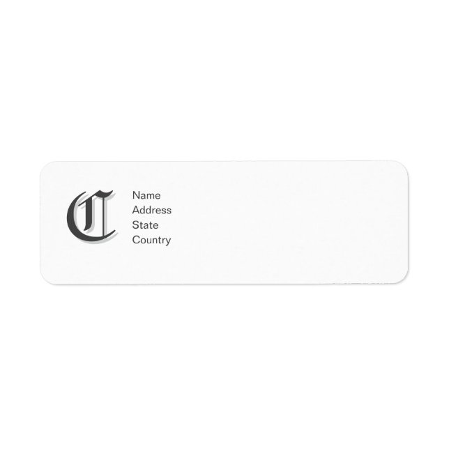 Personalise  Monogram C Return Address Label (Front)