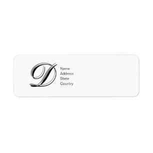 Personalise Monogram D Script Return Address Label