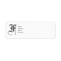 Personalise Monogram F Return Address Label
