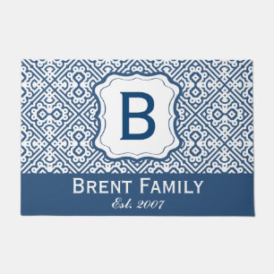 Personalise Monogram Family Emblem. Custom Colours Doormat