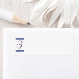 Personalise Monogram G Return Address Label