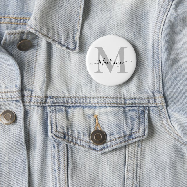 Personalise Monogram Initial Name 6 Cm Round Badge (In Situ)