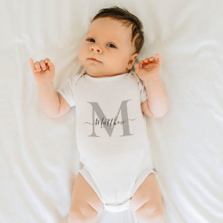 Personalise Monogram Initial Name Baby Bodysuit
