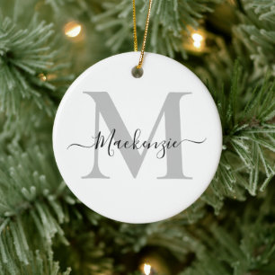 Personalise Monogram Initial Name Ceramic Tree Decoration