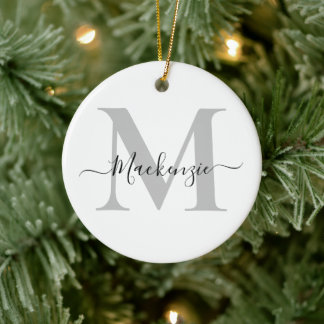 Personalise Monogram Initial Name Ceramic Tree Decoration