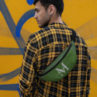 Personalise Monogram Initial Name Forest Green Bum Bags
