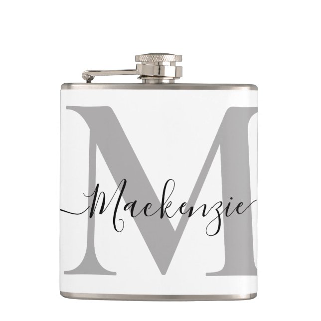 Personalise Monogram Initial Name Hip Flask (Front)
