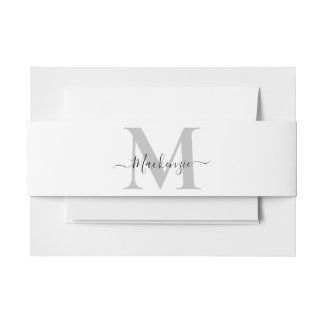 Personalise Monogram Initial Name Invitation Belly Band