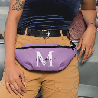 Personalise Monogram Initial Name Lavender Purple Bum Bags