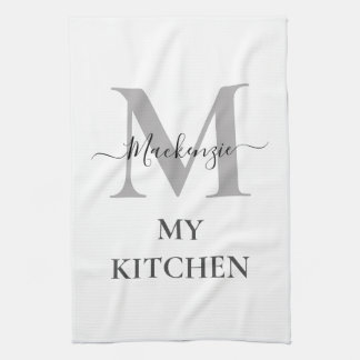 Personalise Monogram Initial Name My Kitchen Quote Tea Towel