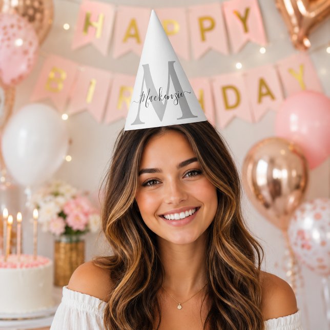 Personalise Monogram Initial Name Party Hat (Personalize Monogram Initial Name Party Hat)